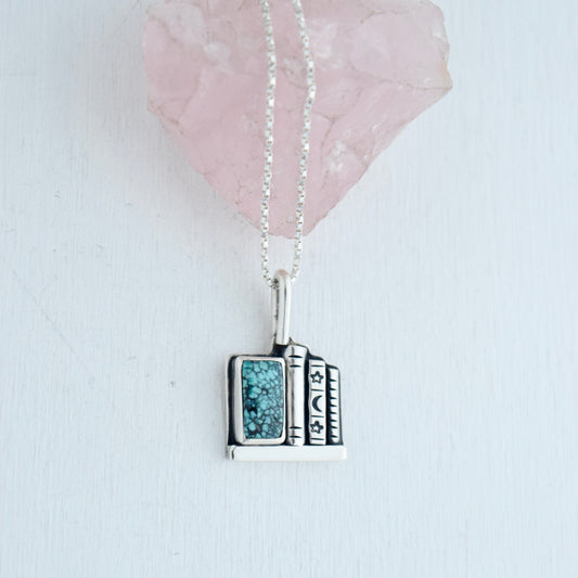 Bookshelf Necklace with Turquoise