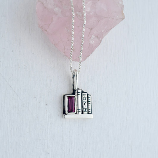 Bookshelf Necklace with Umbalite Garnet
