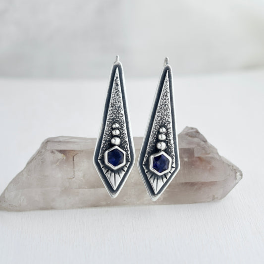 The Fallen Star Earrings with Iolite