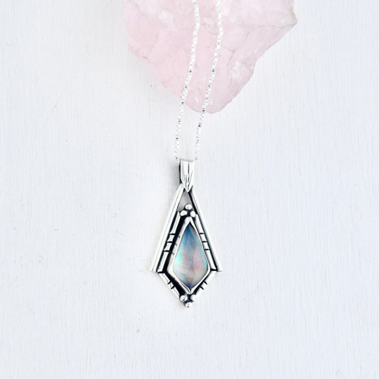 North Star Necklace with Aurora Opal