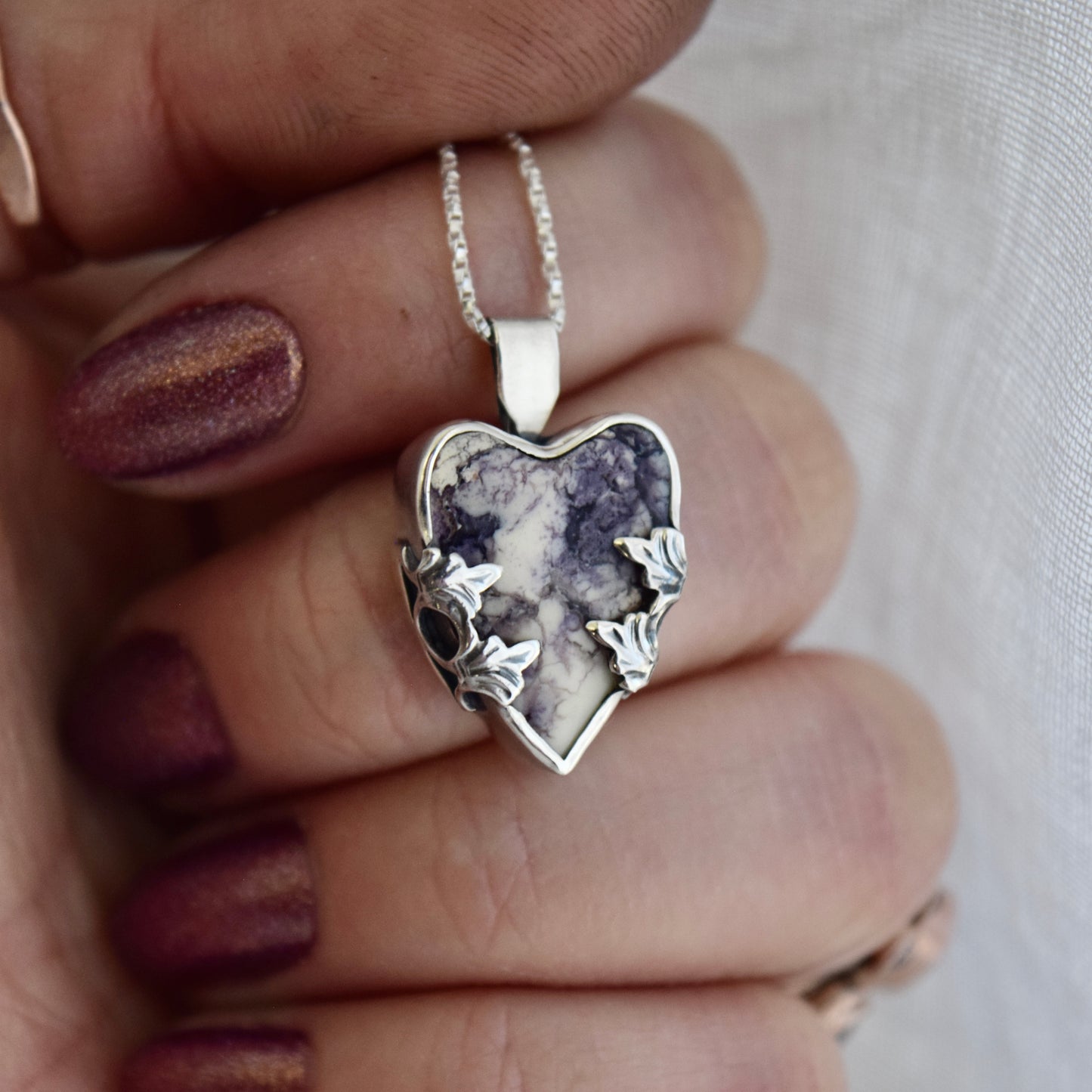Caged Heart Necklace with Tiffany Stone