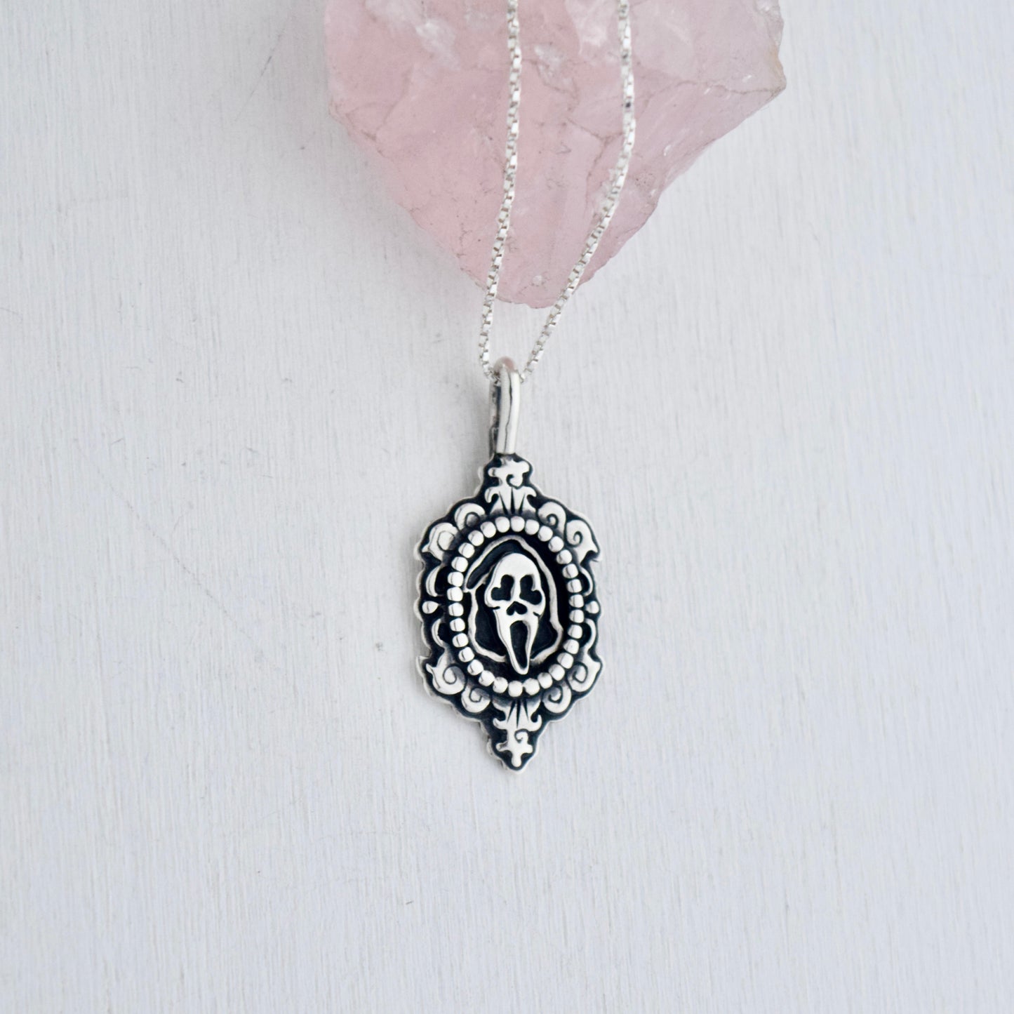 Ghost Face Cameo Necklace