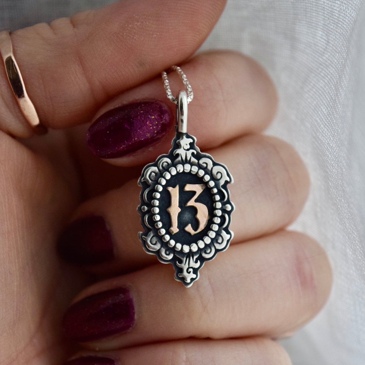 Friday the 13th Cameo Necklace with Rose Gold Fill