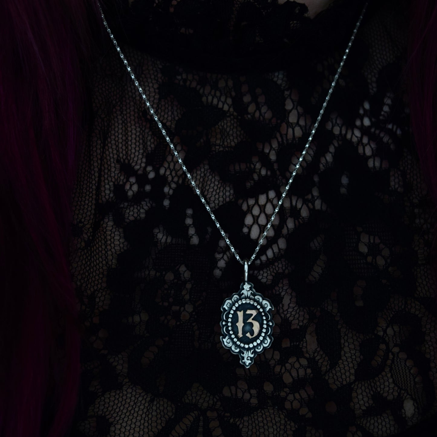 Friday the 13th Cameo Necklace with Rose Gold Fill