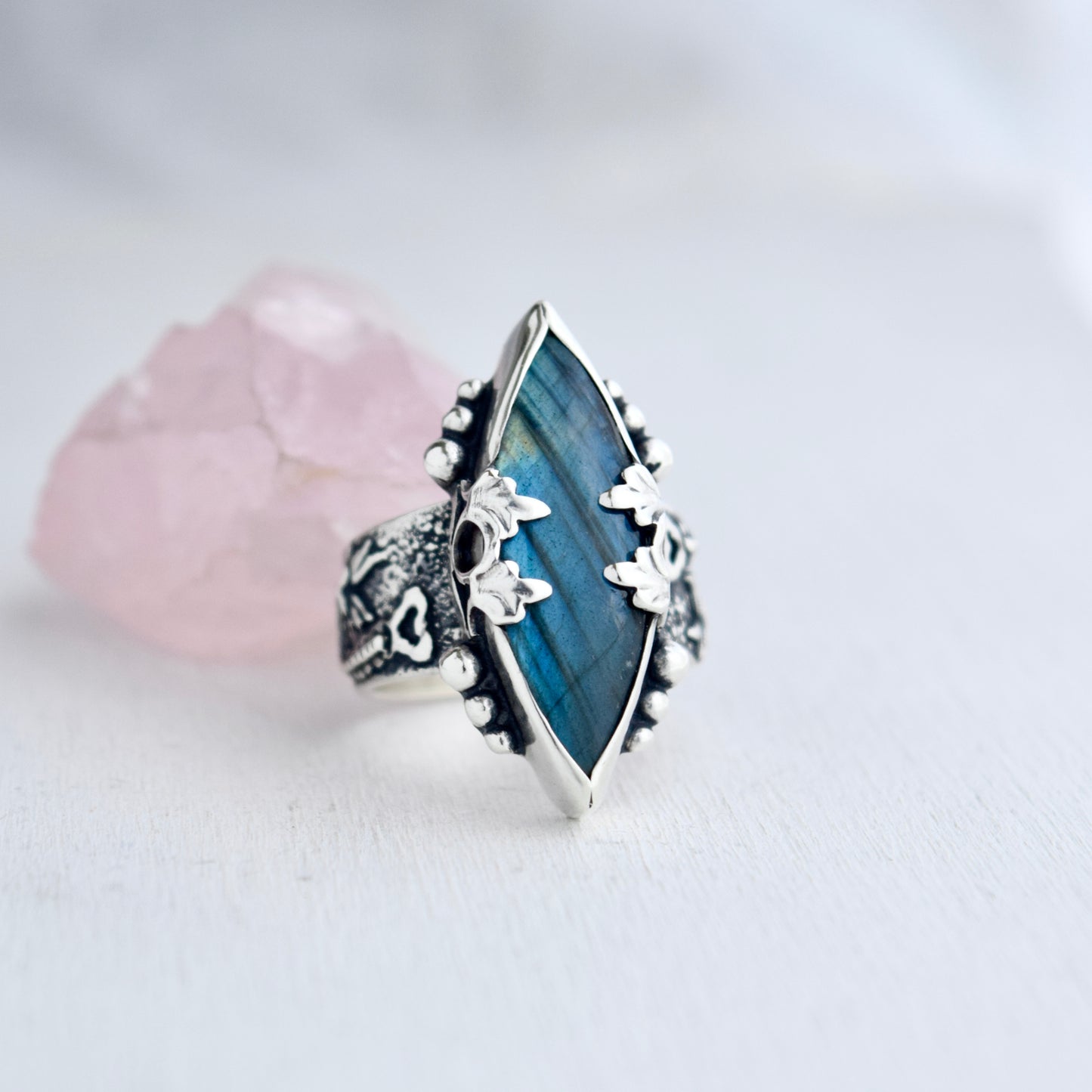 Siren Tail Ring with Labradorite Size 7