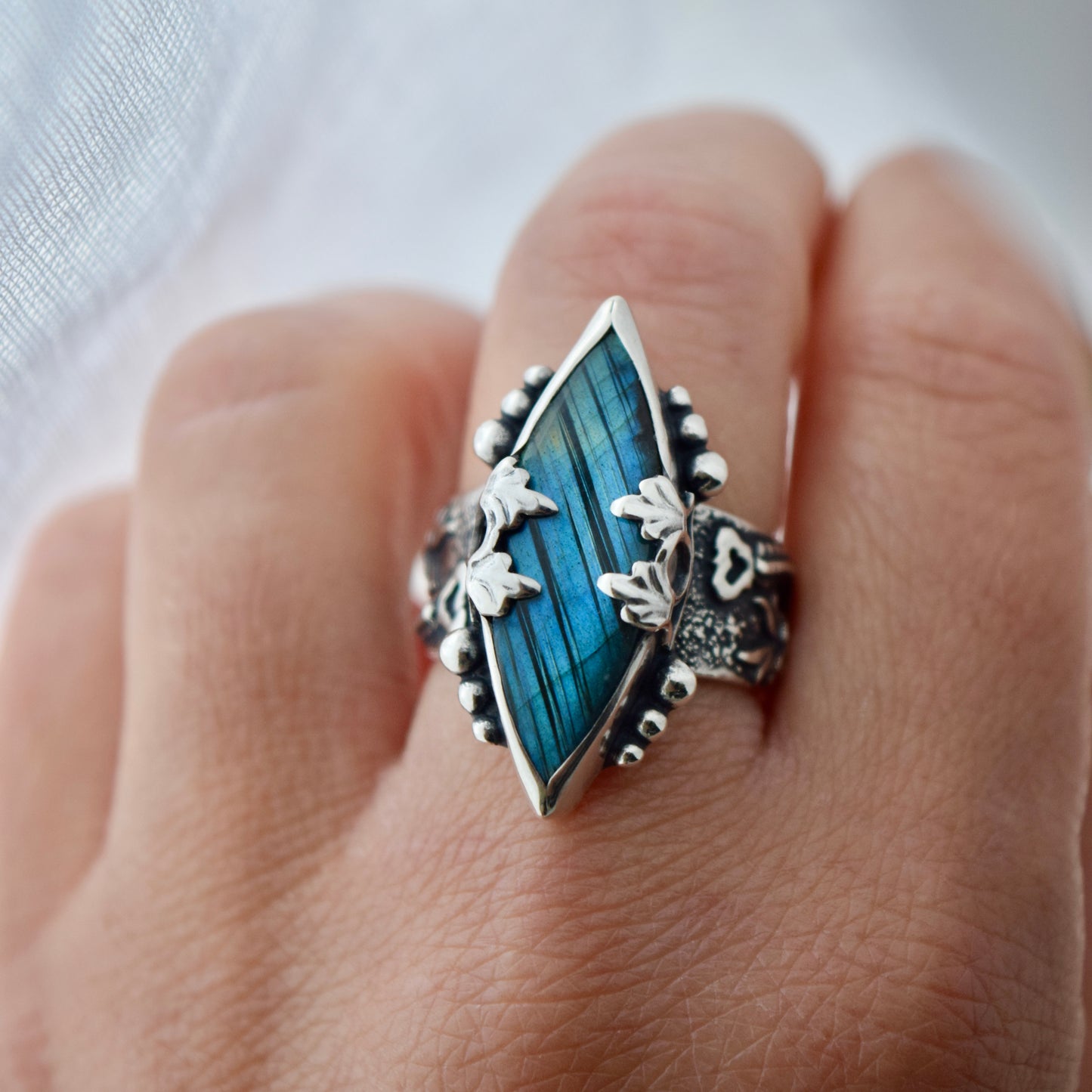 Siren Tail Ring with Labradorite Size 7
