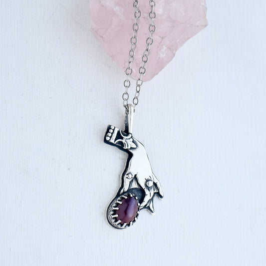 Siren Treasure Necklace with Black Freshwater Pearl