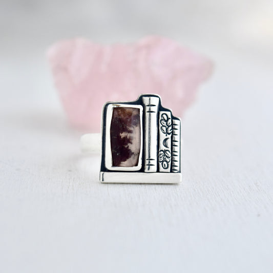 Bookshelf Ring with Lodolite set over Rose Gold Fill Size 7