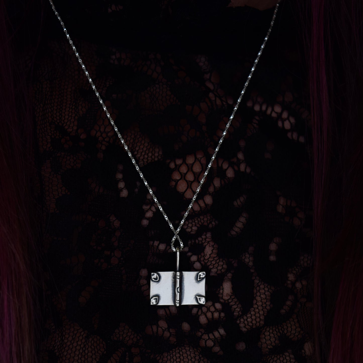 Double Sided Open Book Necklace