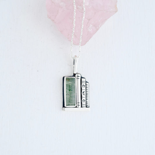 Bookshelf Necklace with Green Aventurine