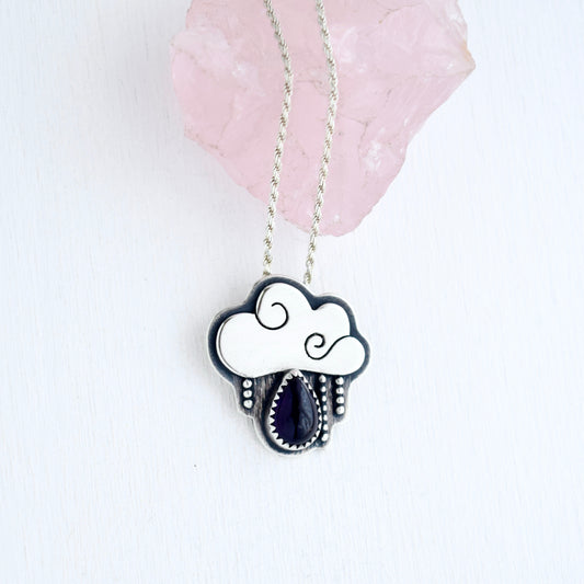 Little Dark Cloud Necklace with Amethyst