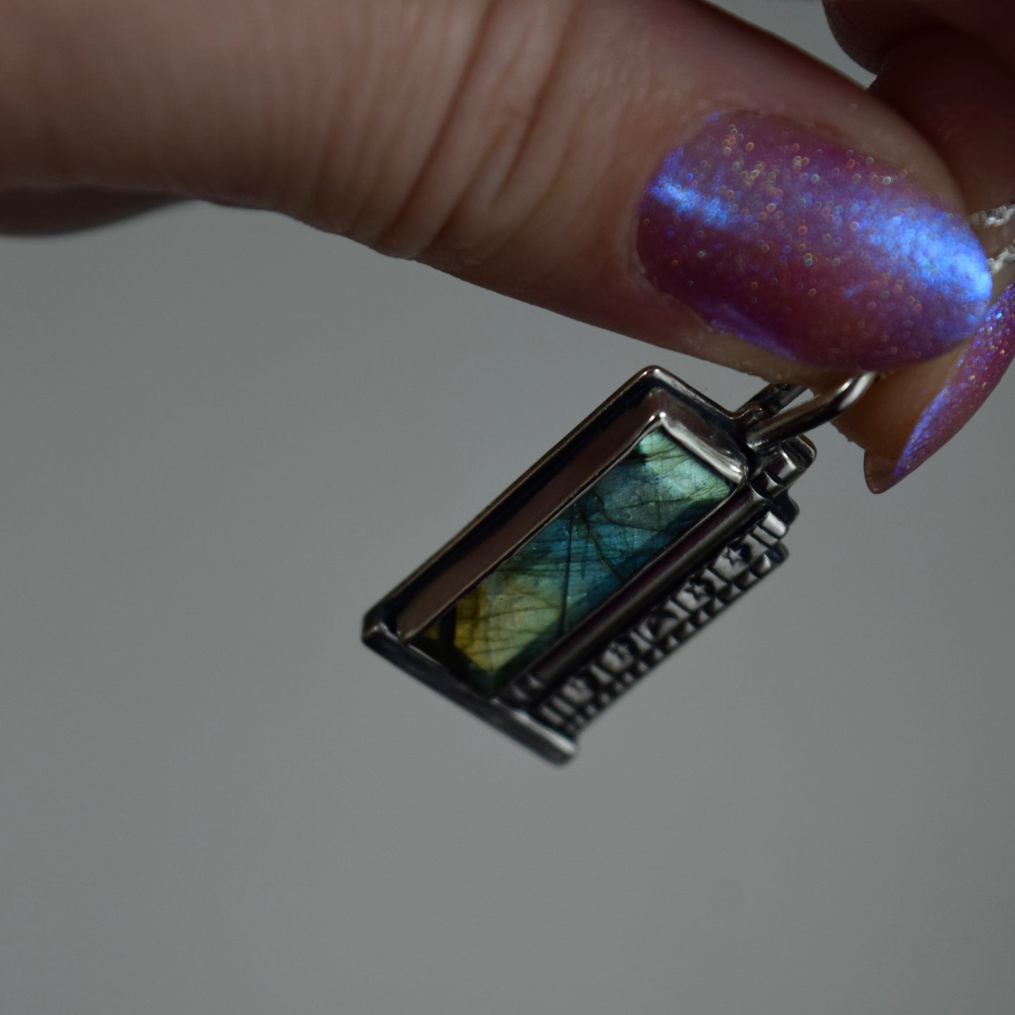 Bookshelf Necklace with Labradorite