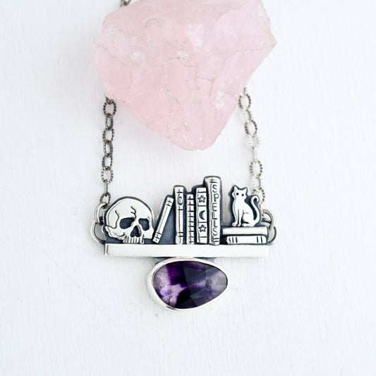 BookShelf Necklace with Atomic Amethyst