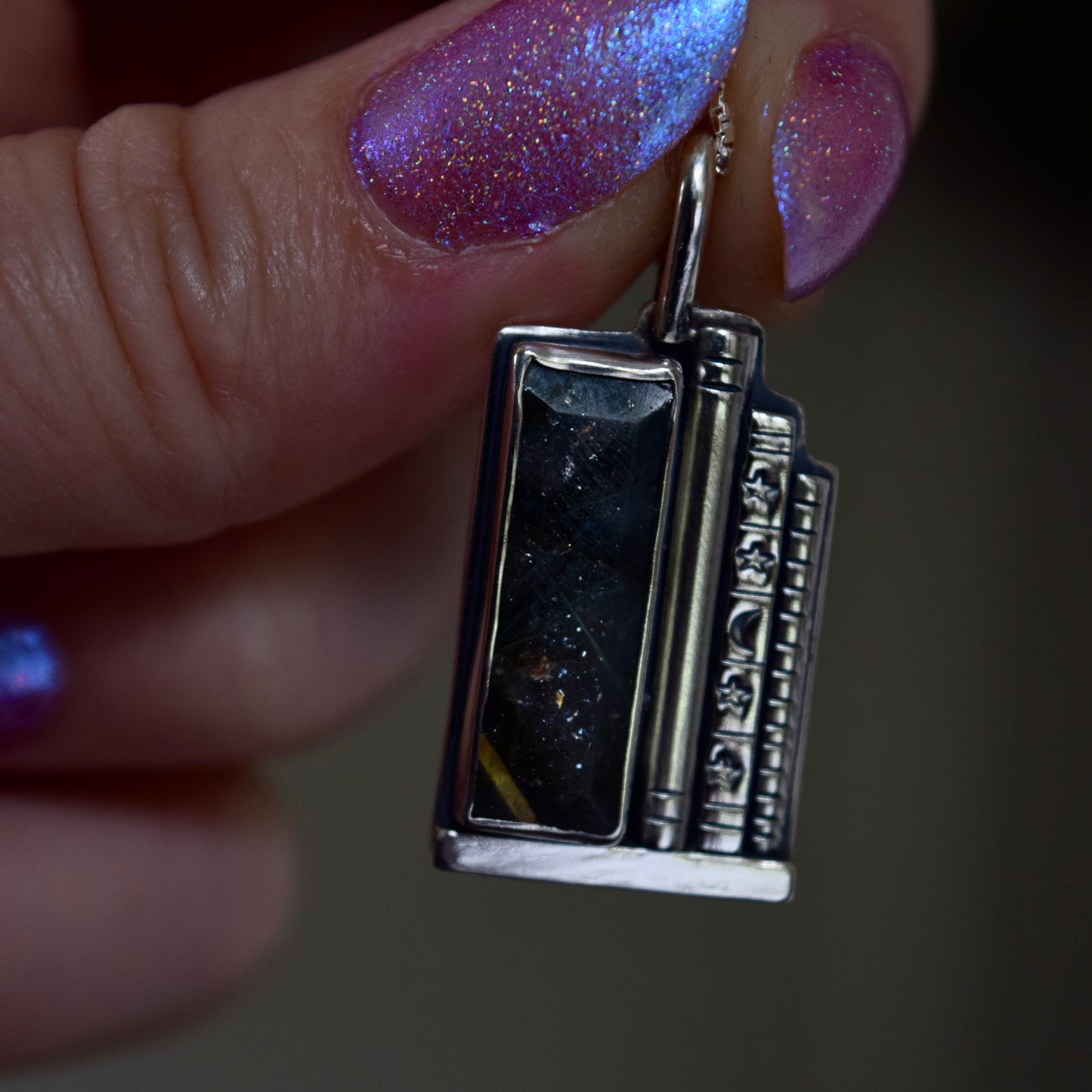 Bookshelf Necklace with Labradorite