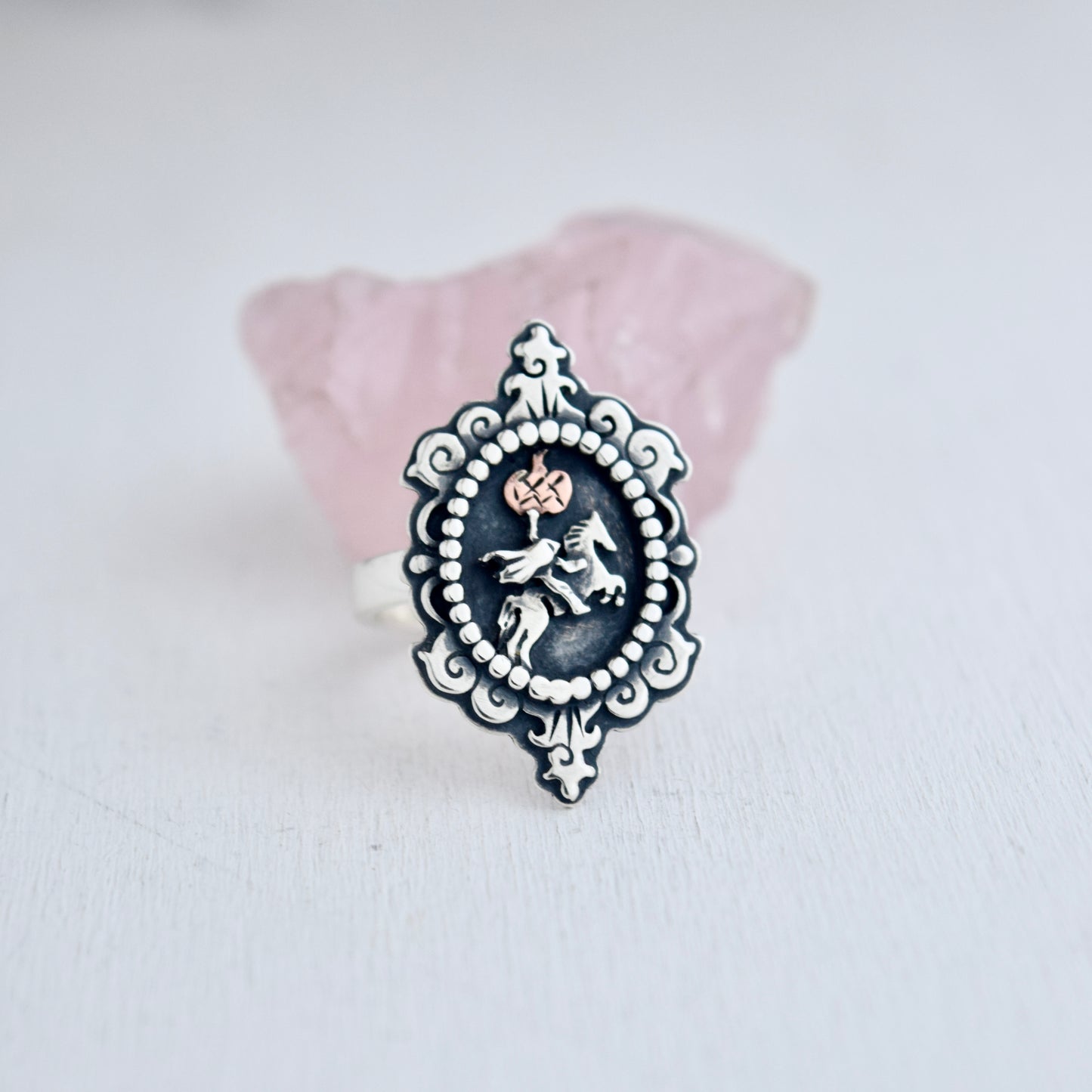 Headless Horseman Cameo Ring Size 8.25