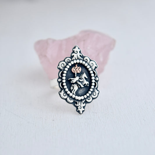 Headless Horseman Cameo Ring Size 8.25