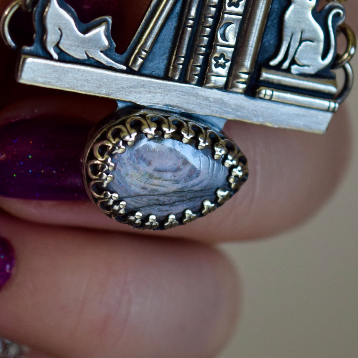BookShelf Necklace with Hypersthene