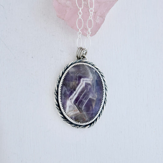 Worry Stone Pendant with Amethyst
