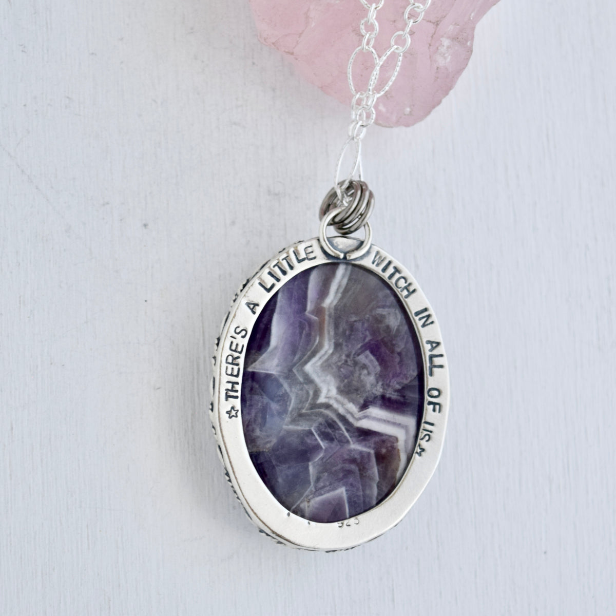 Worry Stone Pendant with Amethyst