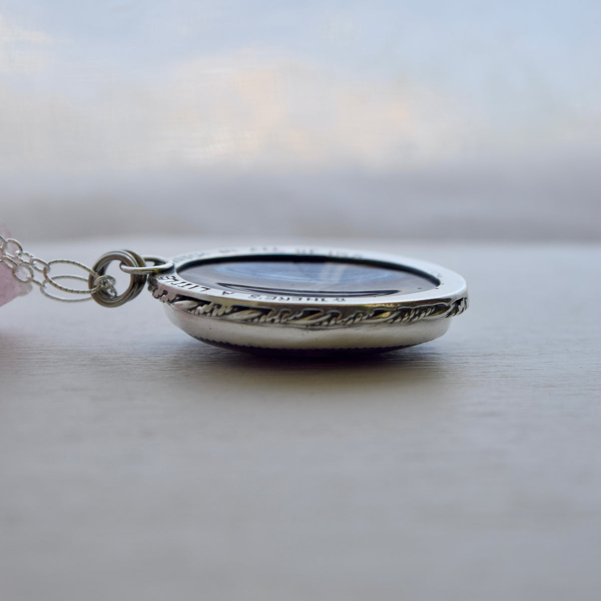 Worry Stone Pendant with Amethyst