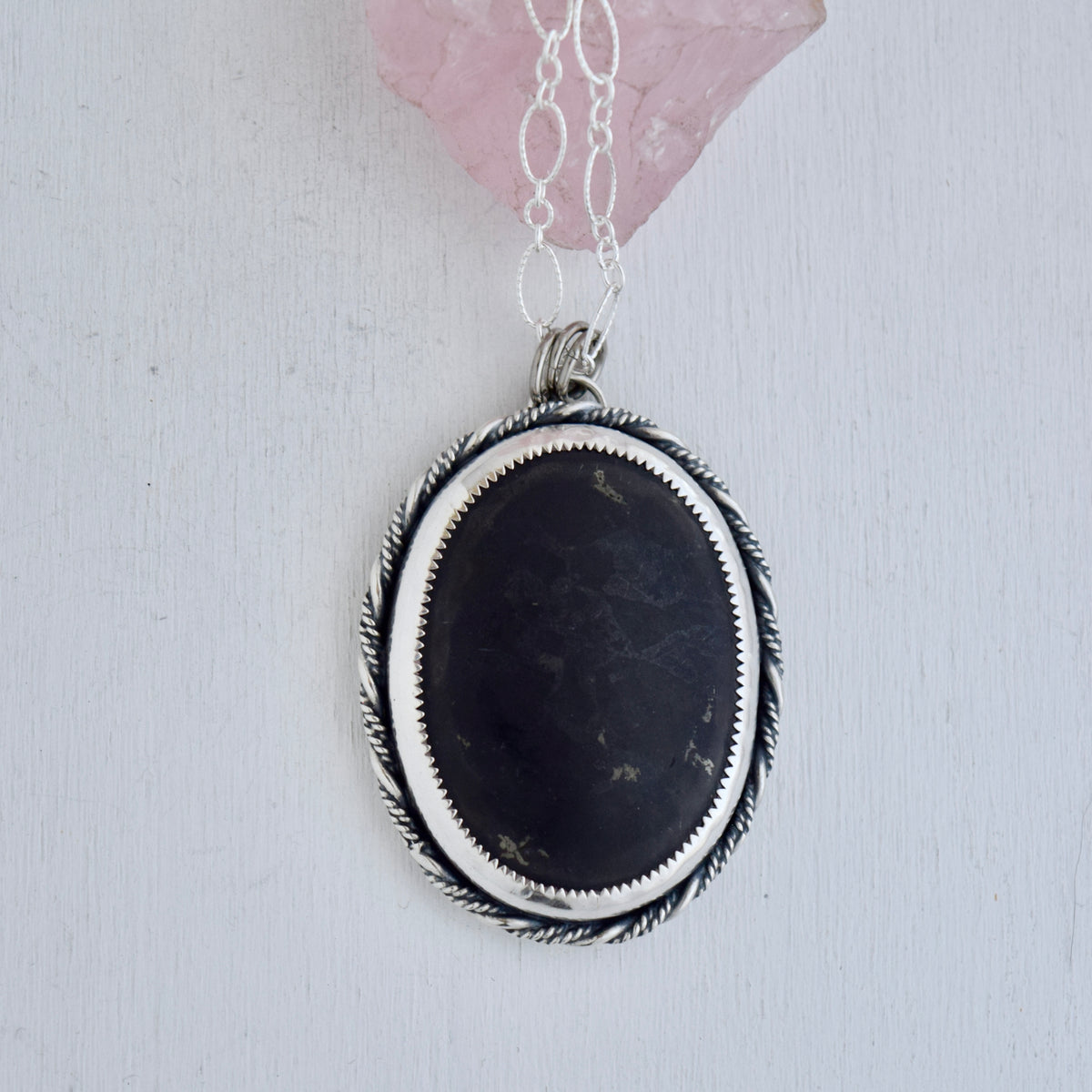 Worry Stone Pendant with Shungite
