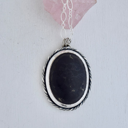 Worry Stone Pendant with Shungite