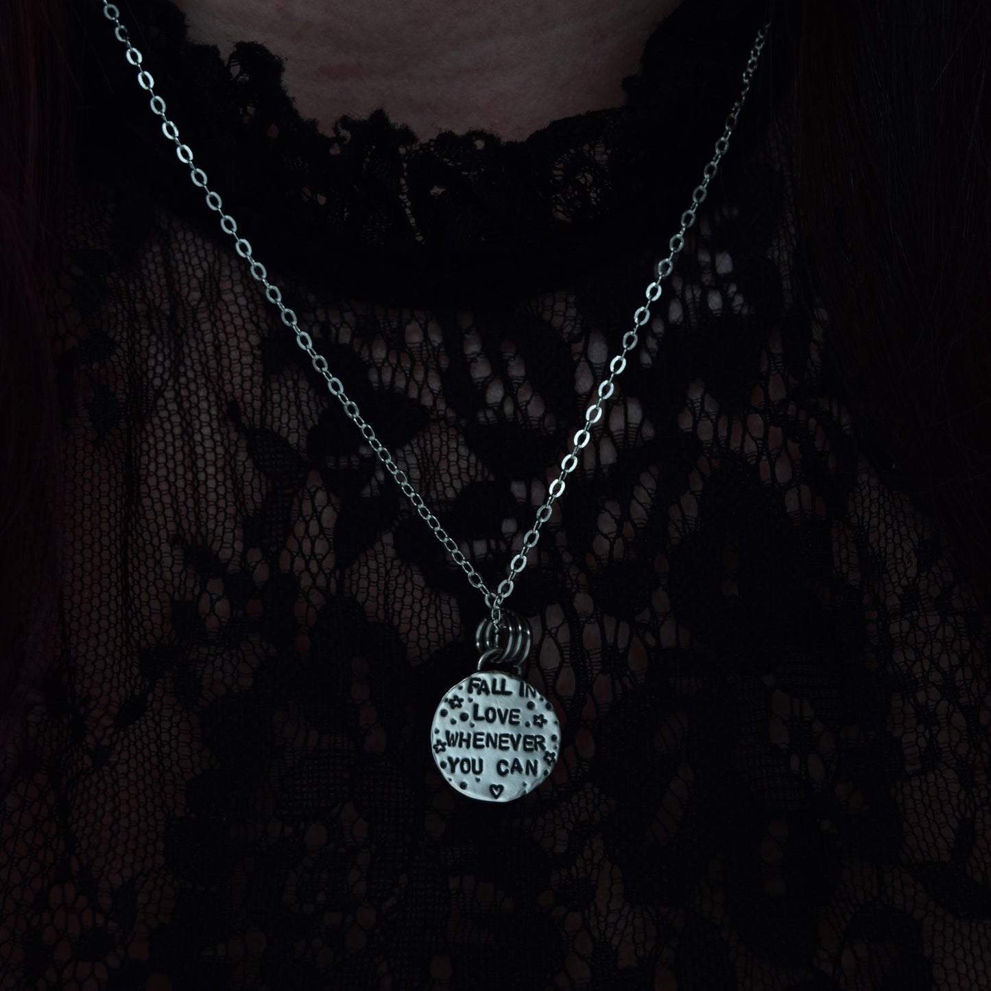 Double Sided Copper Blood on the Moon Pendant