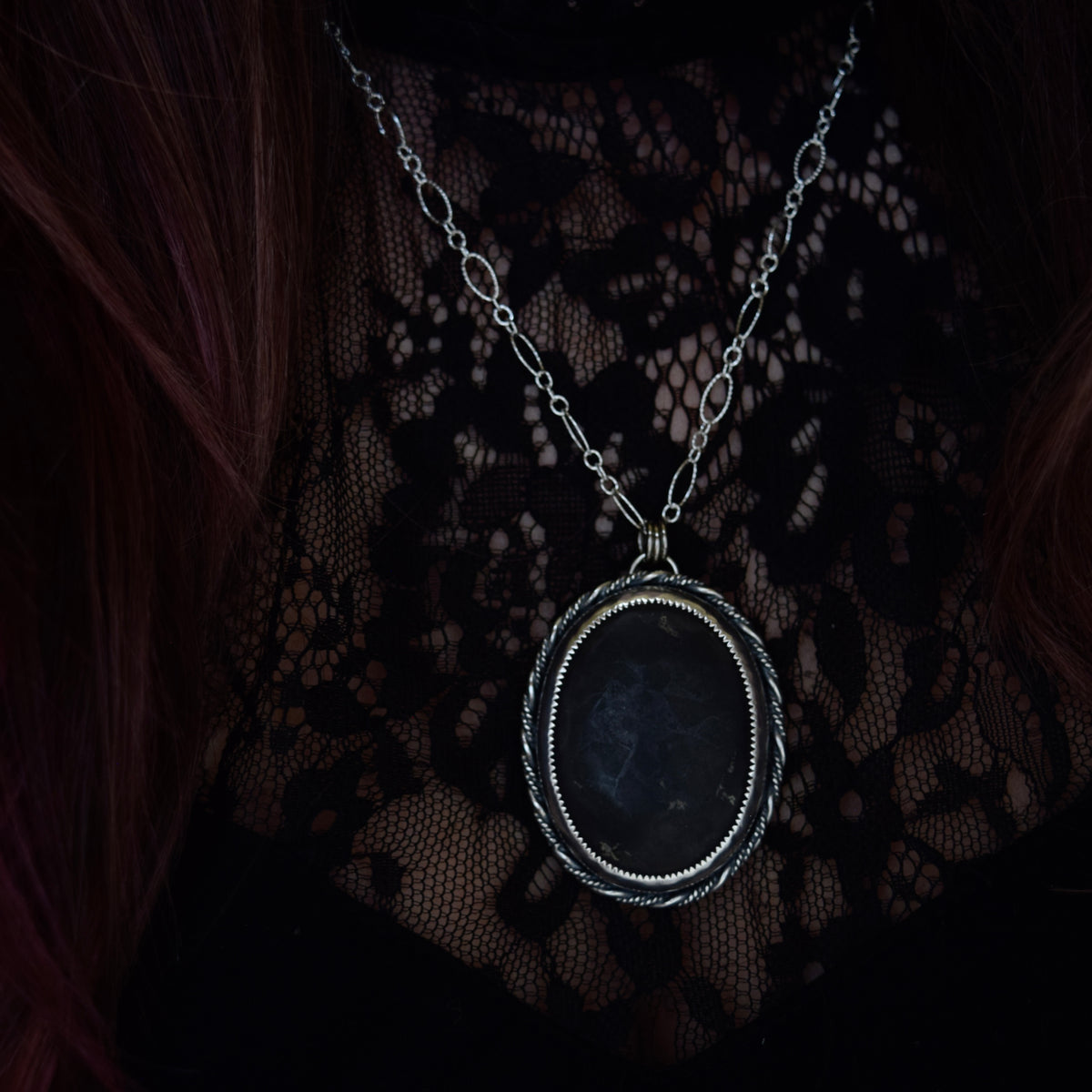 Worry Stone Pendant with Shungite