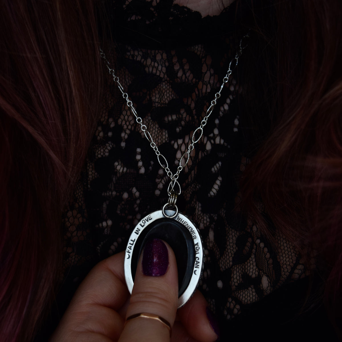 Worry Stone Pendant with Shungite