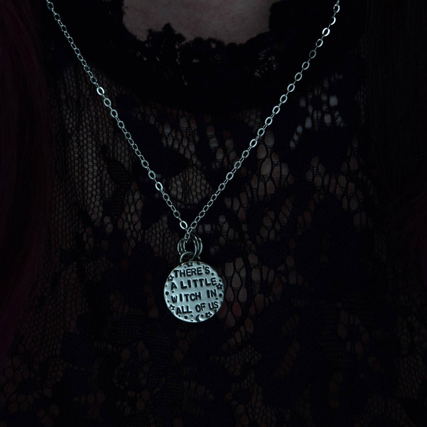 Double Sided Copper Blood on the Moon Pendant