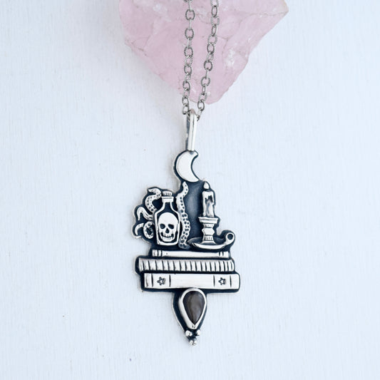 Midnight Reading Necklace with Black Star Sapphire