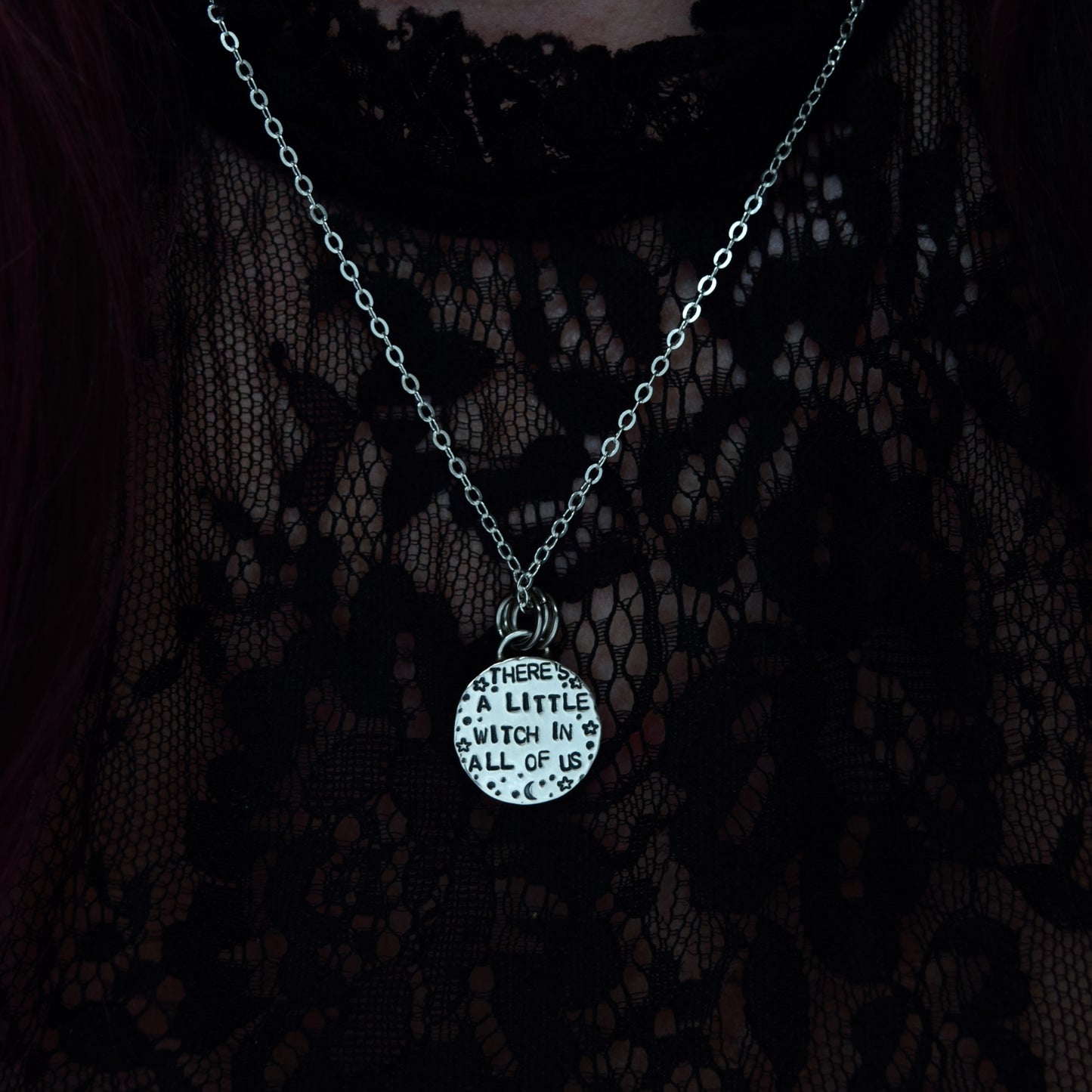 Double Sided Copper Blood on the Moon Pendant