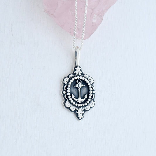 Anchor Cameo Necklace