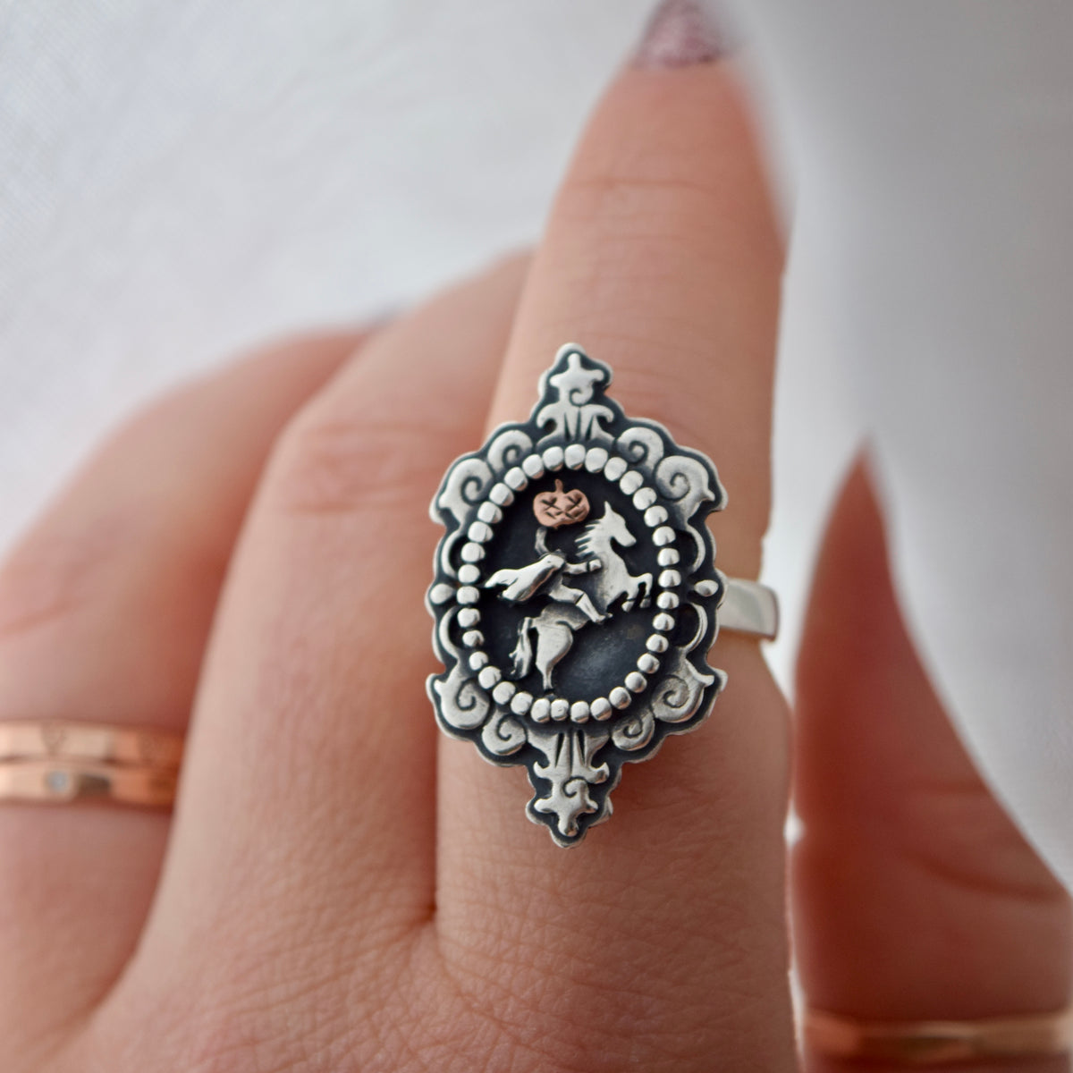 Headless Horseman Cameo Ring Size 6