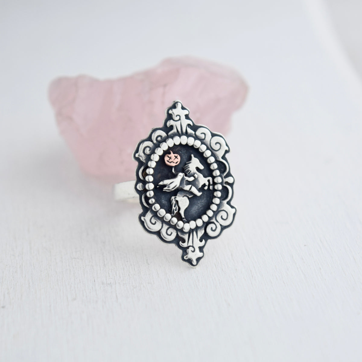 Headless Horseman Cameo Ring Size 7.5