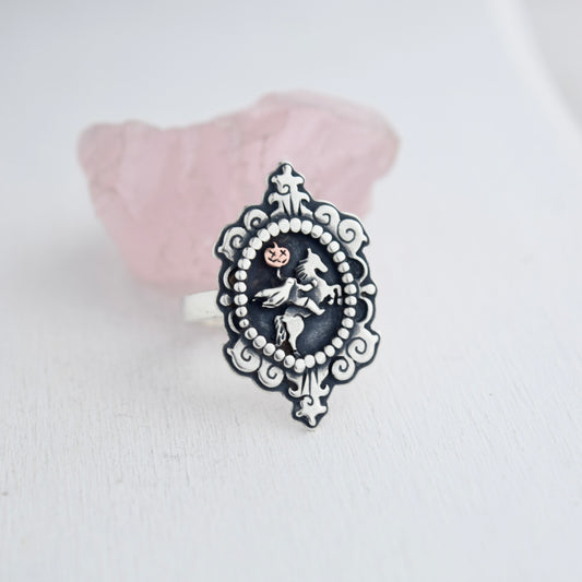 Headless Horseman Cameo Ring Size 7.5
