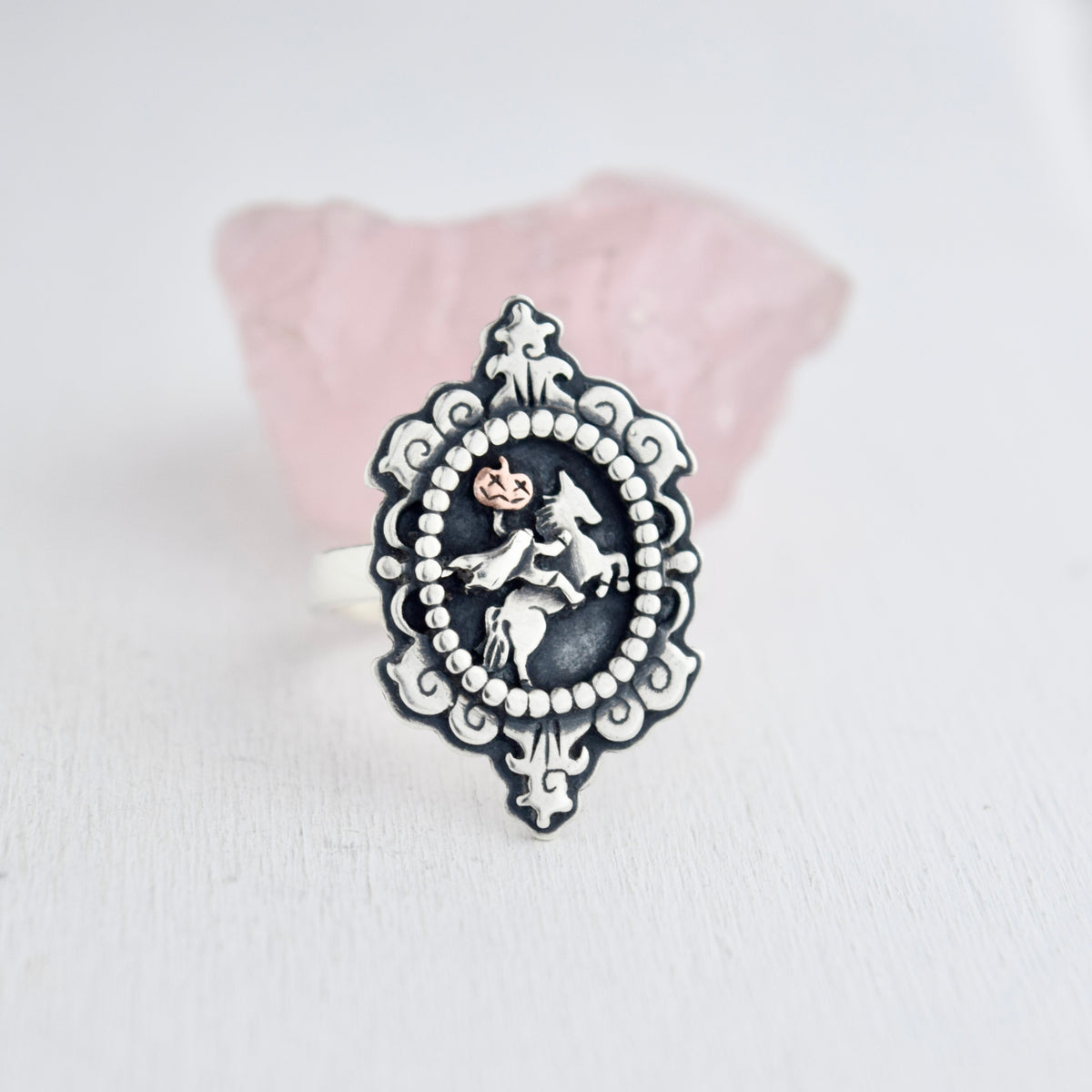 Headless Horseman Cameo Ring Size 9.25