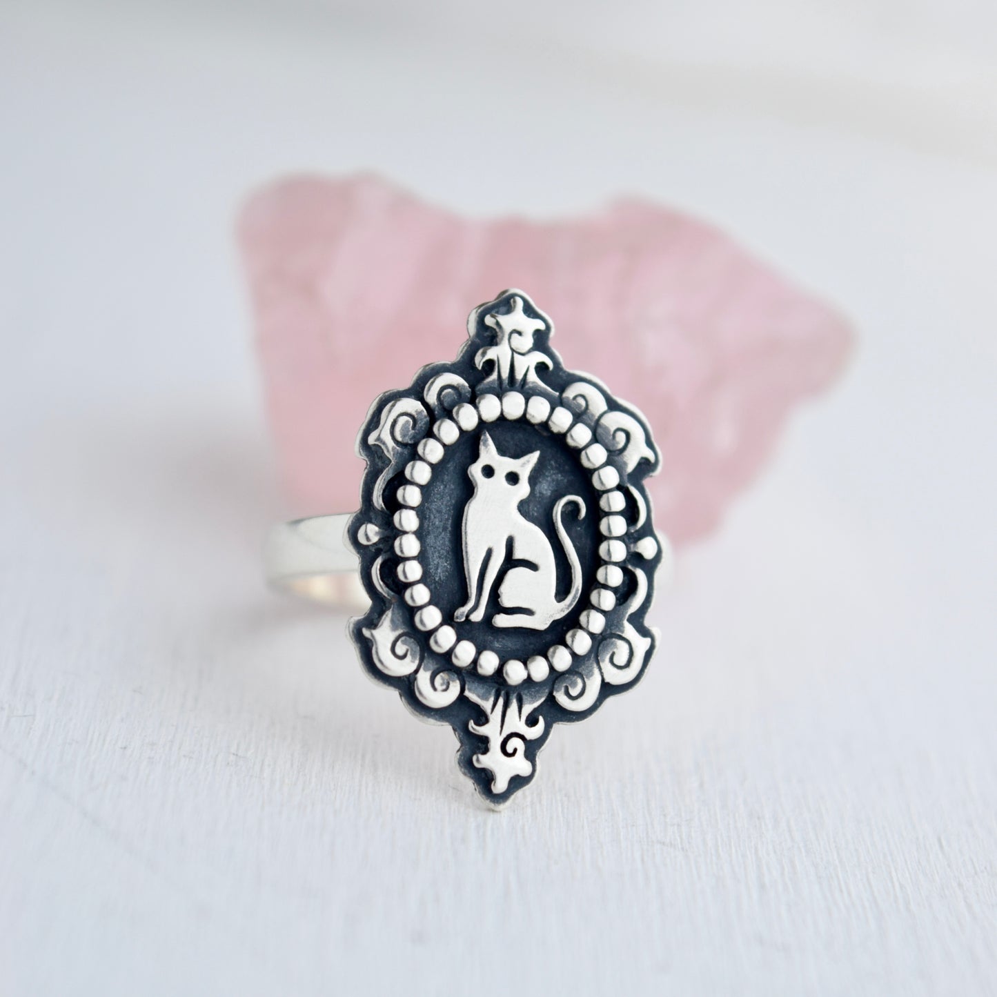 Cat Cameow Ring Size 9