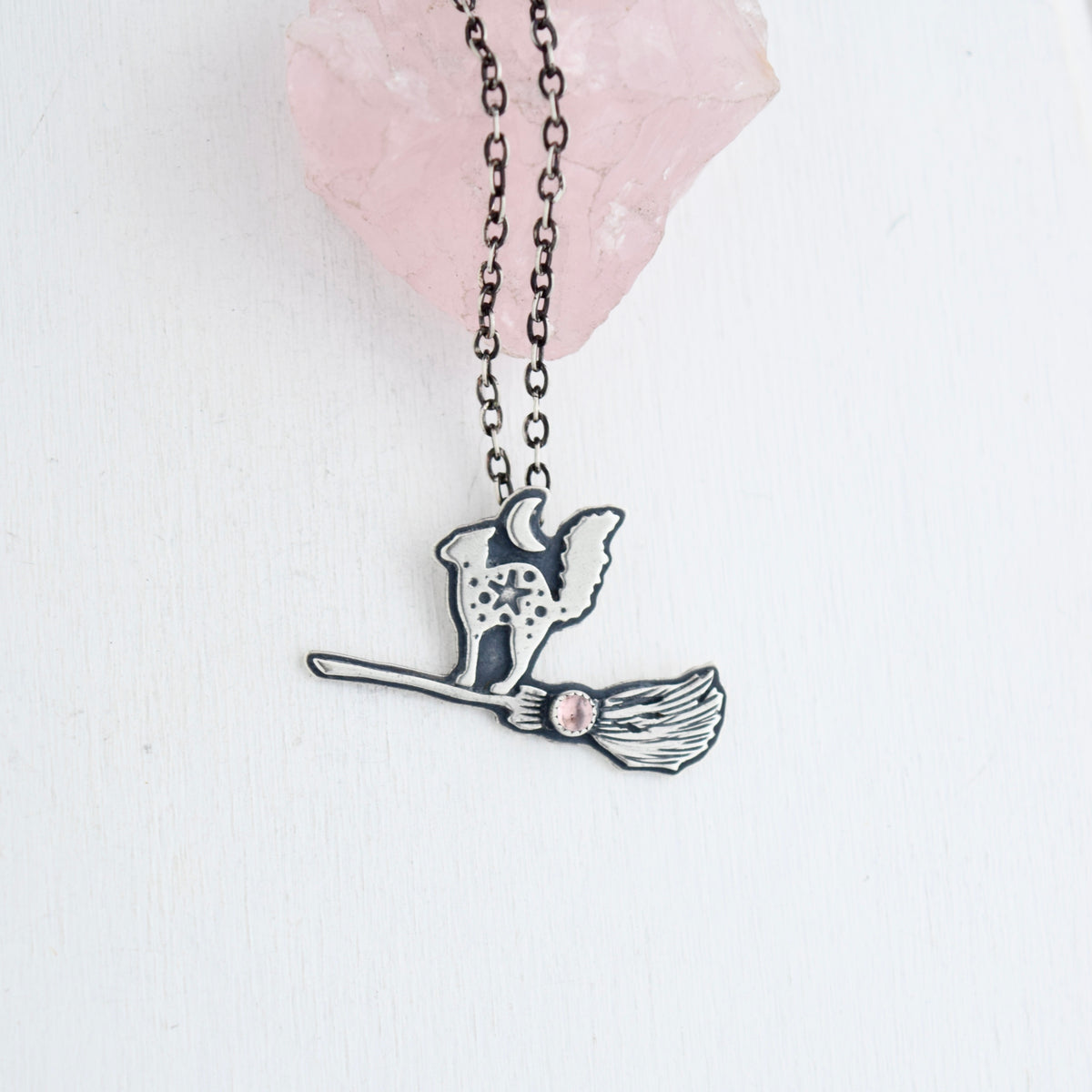 Scaredy Cat Pendant with Pink Tourmaline