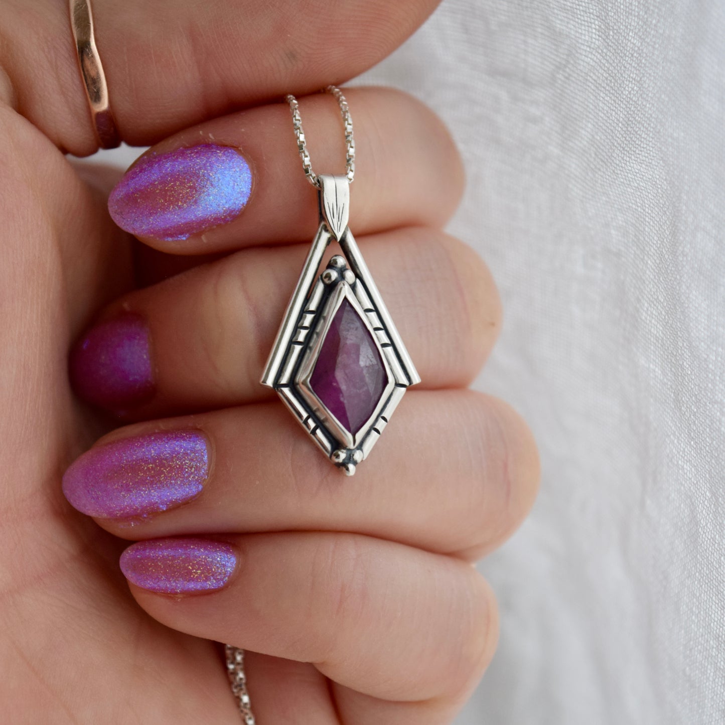 North Star Necklace with Ruby