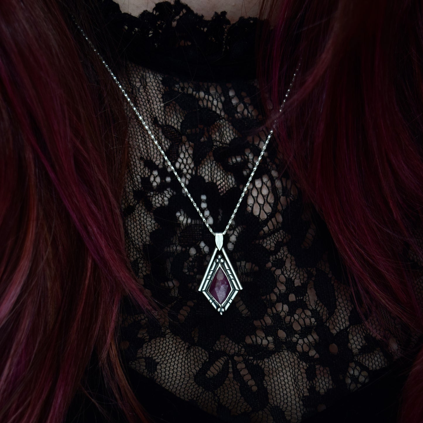 North Star Necklace with Ruby