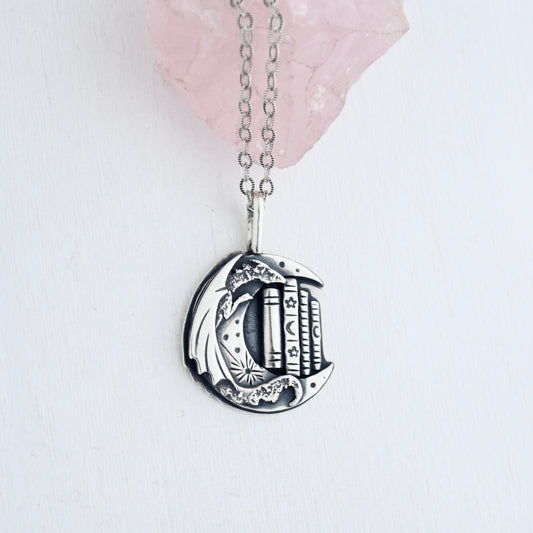 Lunar Bookshelf Necklace