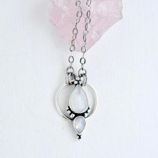 Pendulum Pendant with Rainbow Moonstone