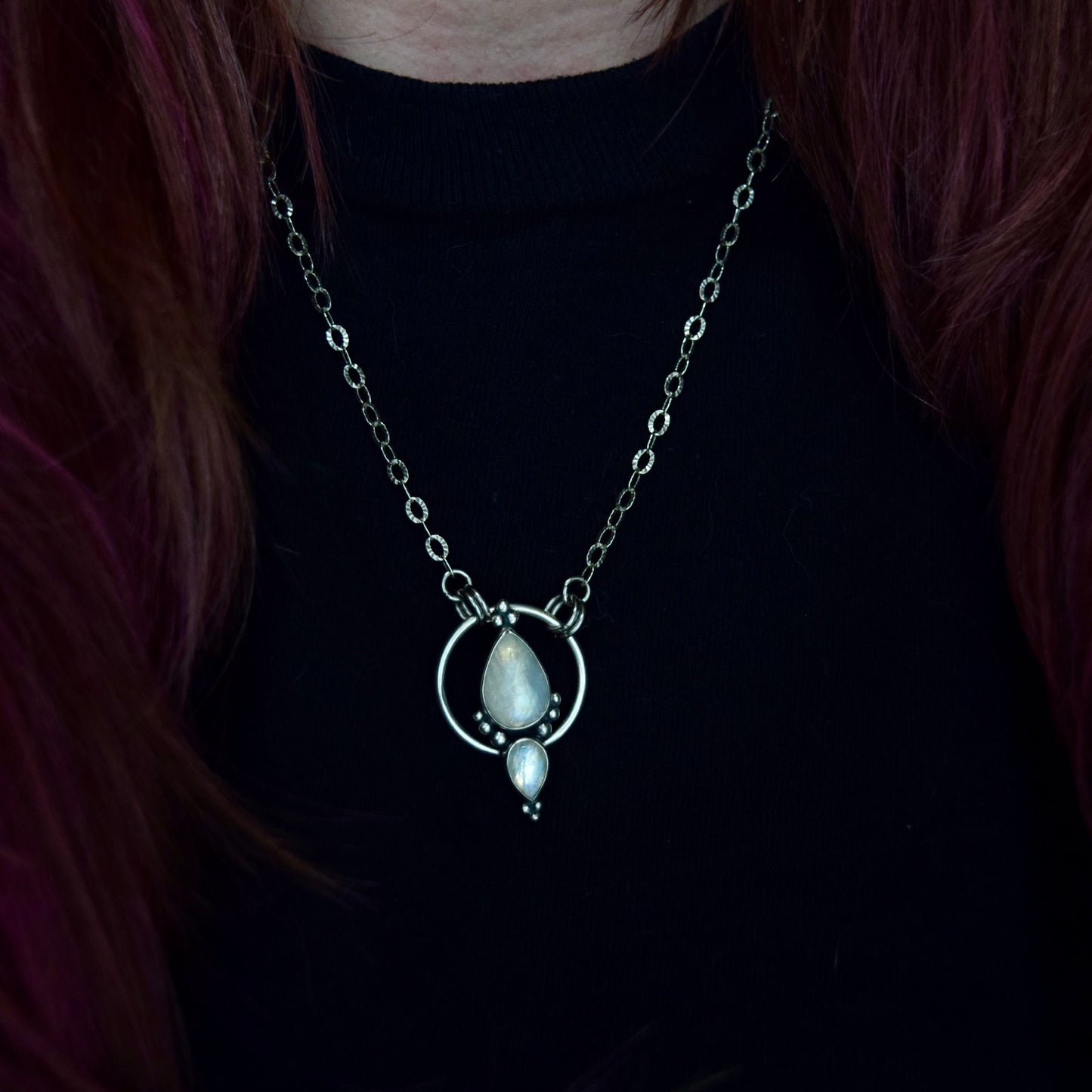 Pendulum Pendant with Rainbow Moonstone