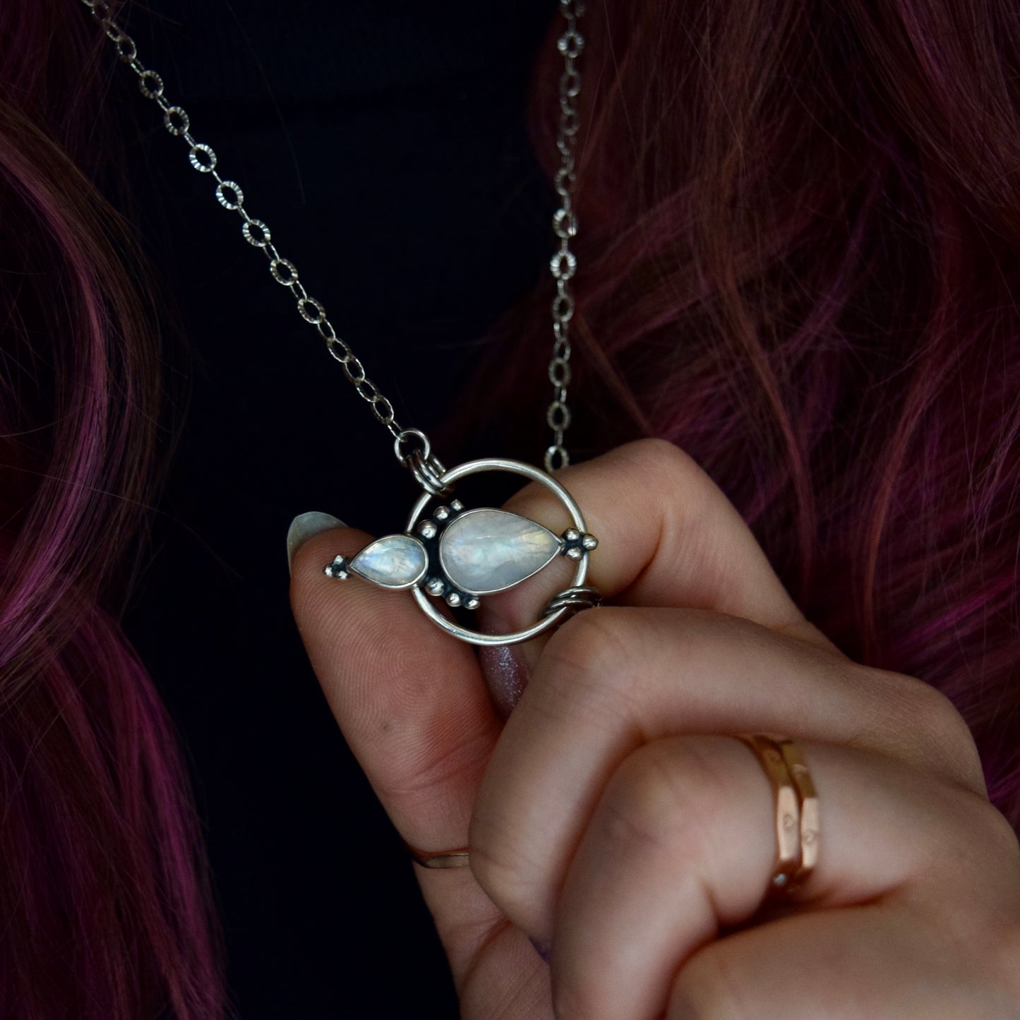 Pendulum Pendant with Rainbow Moonstone