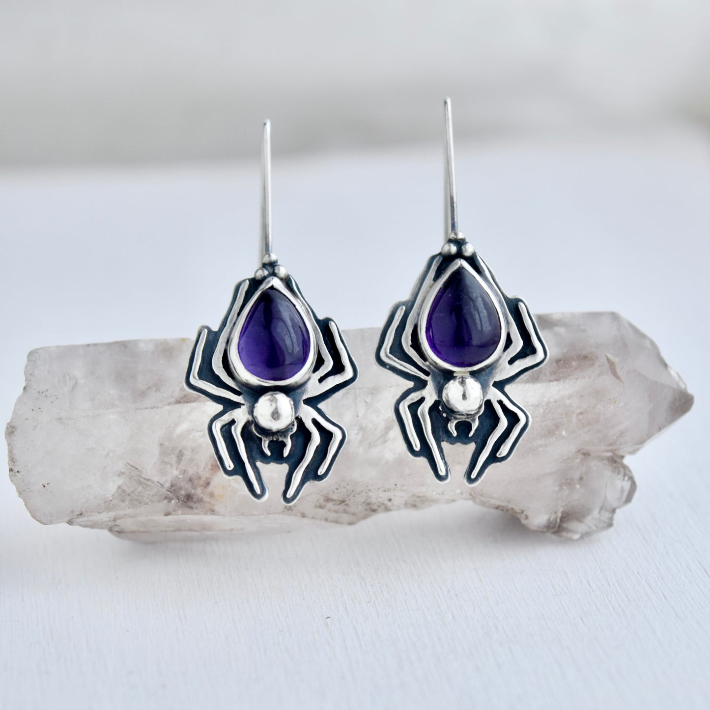 Lady Arachnid Earrings with Amethyst