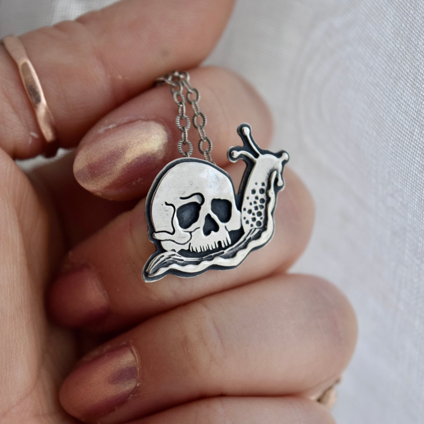 Life and Death Snail Necklace