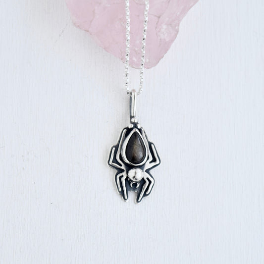 Lady Arachnid Necklace with Sapphire #001