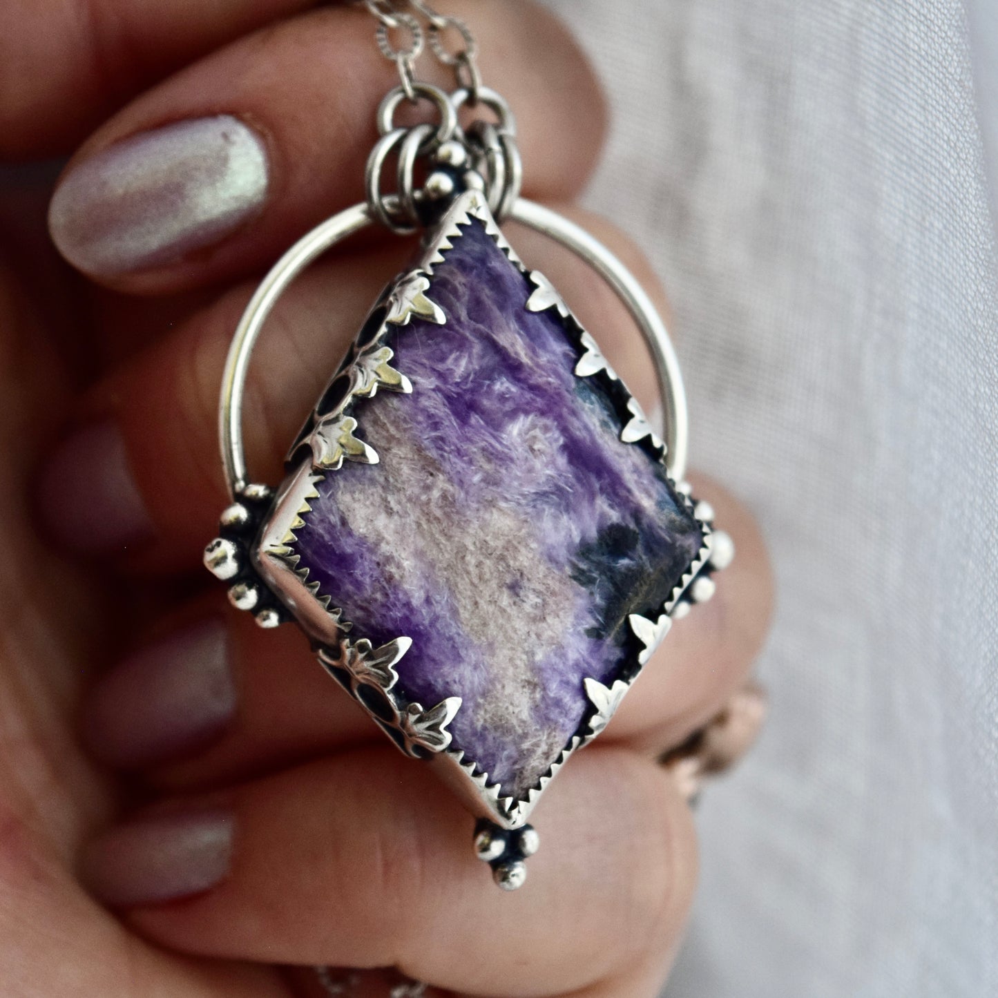 Pendulum Pendant with Charoite