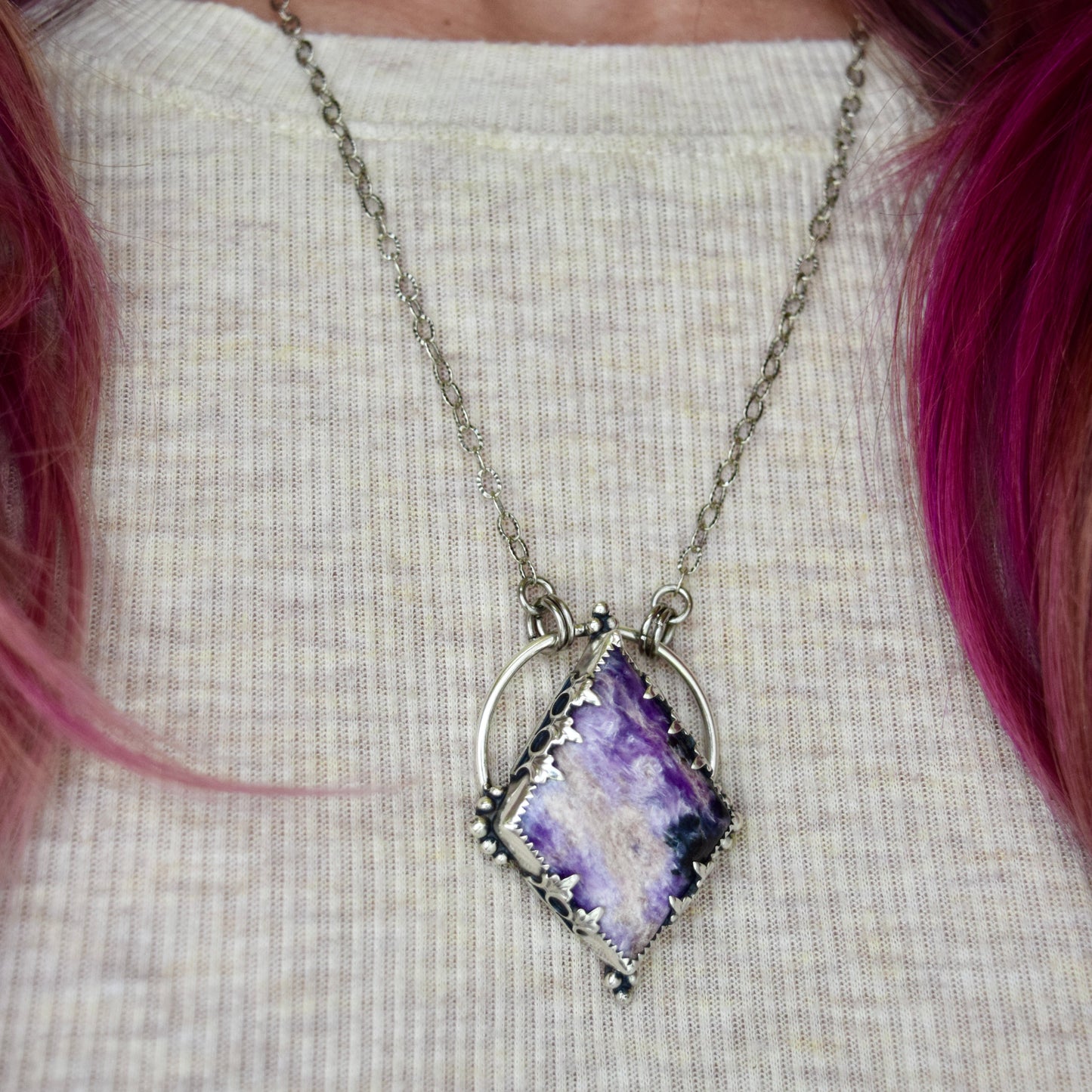 Pendulum Pendant with Charoite